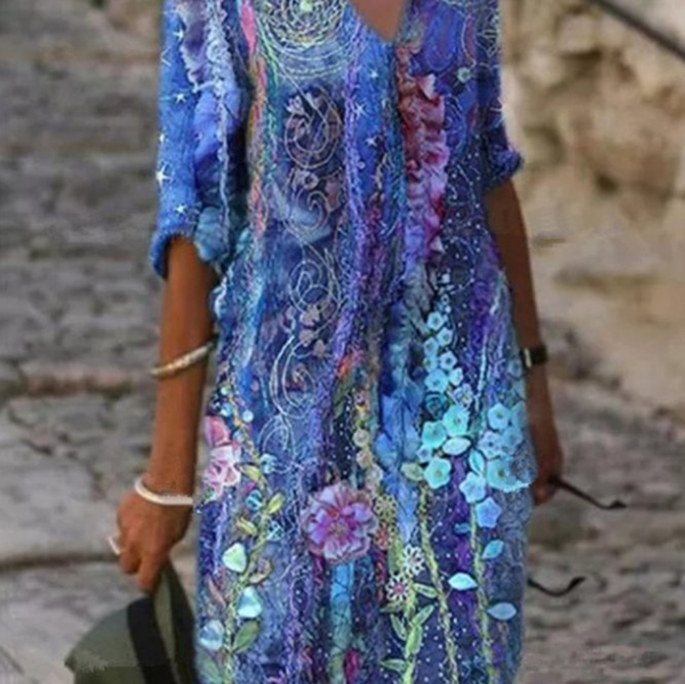 Geometric floral dress